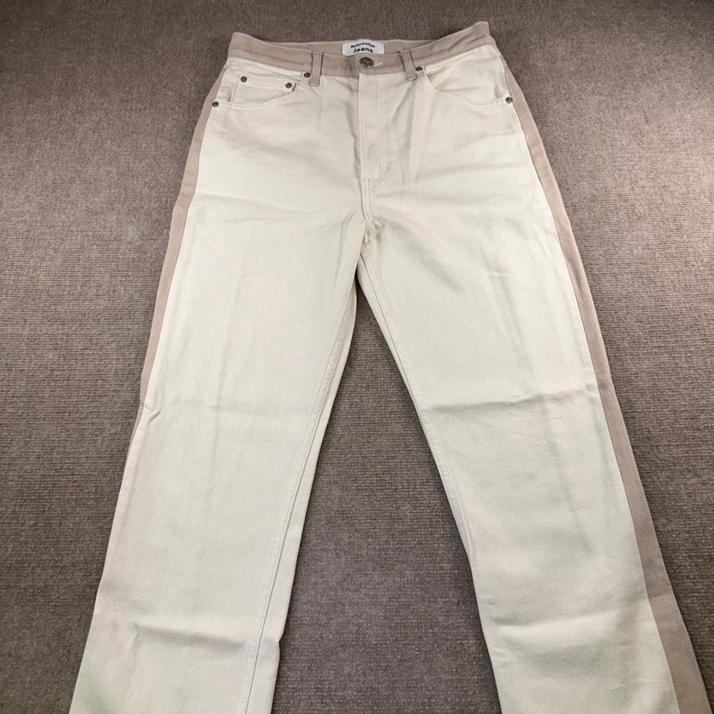 Reformation Cynthia Tonal Reworked High Rise Straight Jeans Clay Size 29